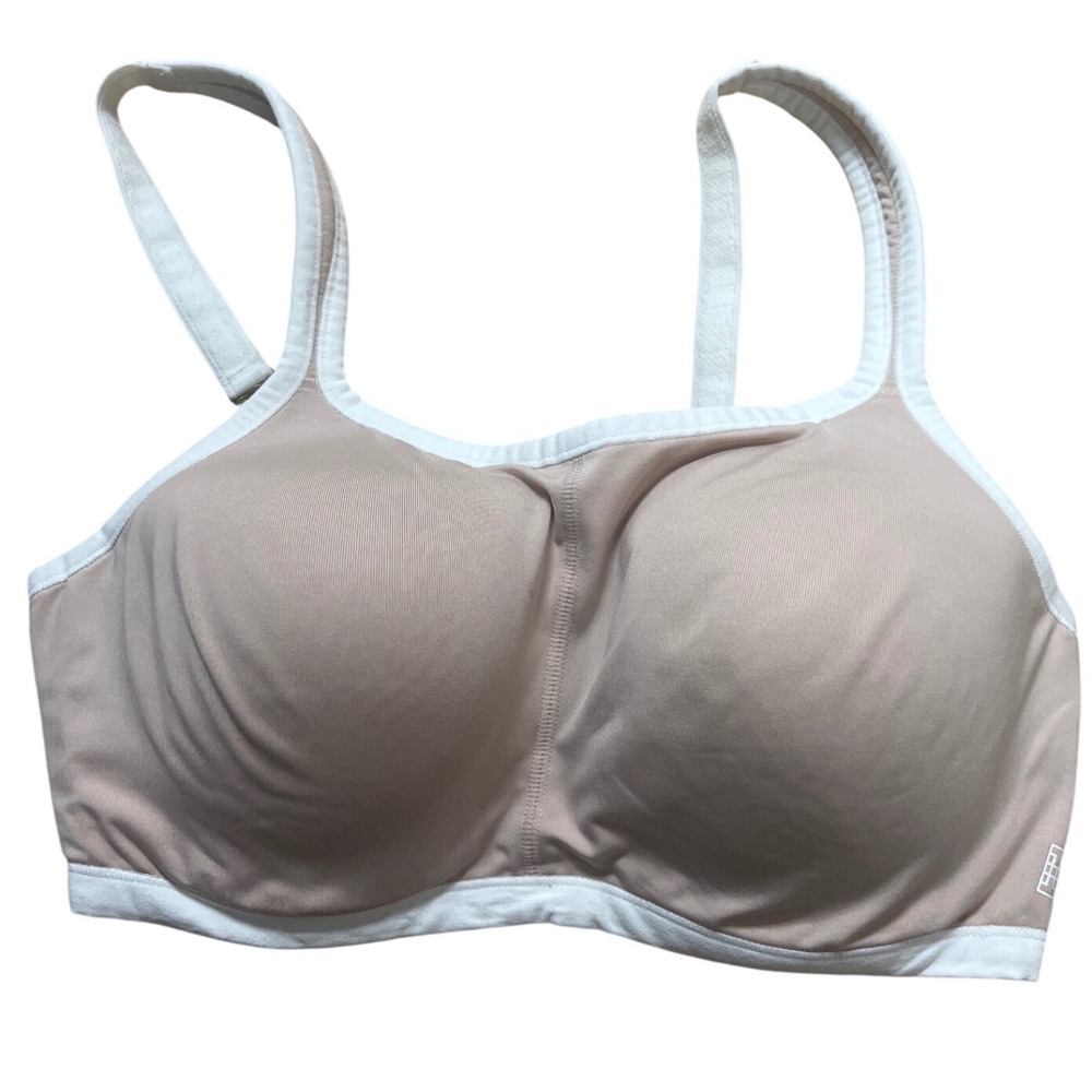 Natori Gravity High Impact Sports Bra Tan‎ White 34D 731050 Coolmax Lycra